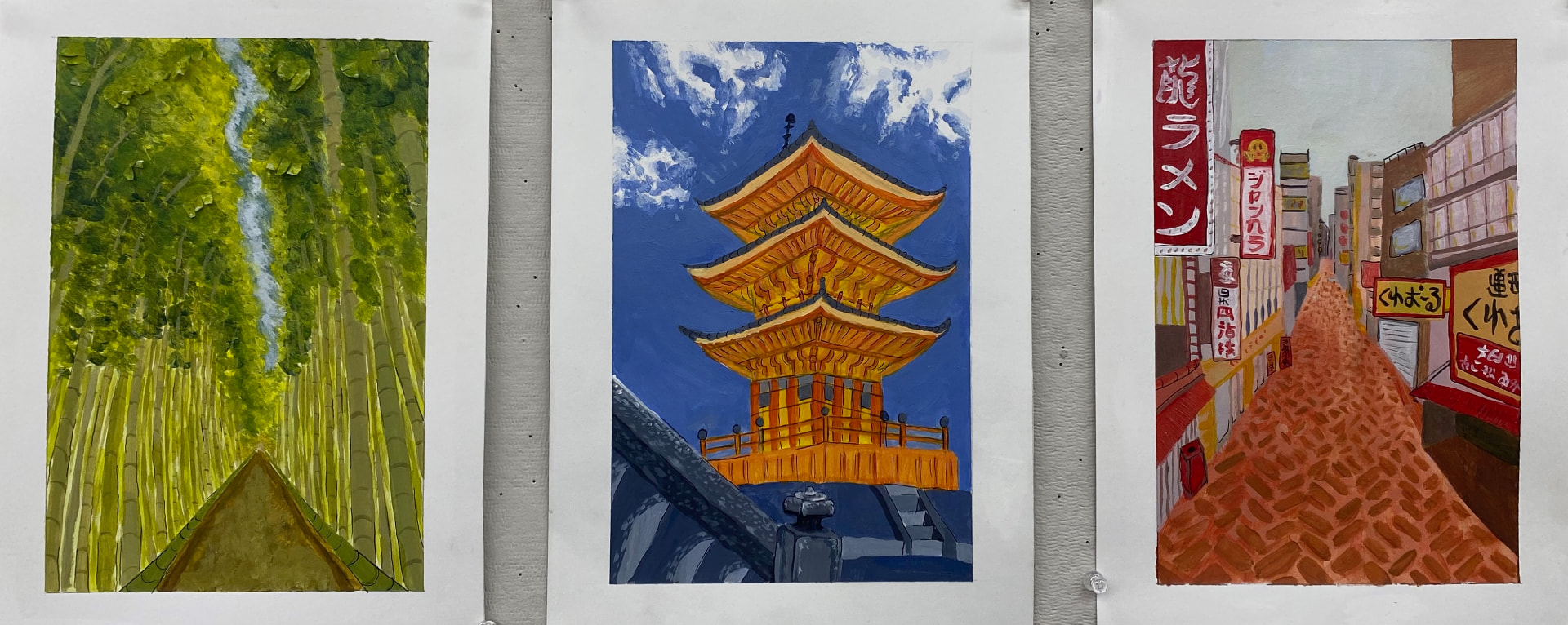 Japan Series (2023) — Acrylic on bristol board, dimensions, 2023